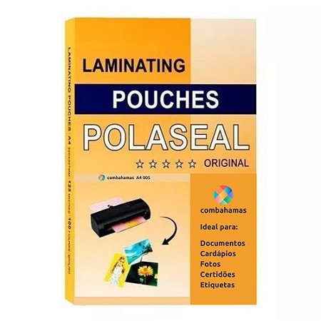 PLÁSTICO PARA PLASTIFICAÇÃO, POLASEAL  - OFÍCIO, 222X336X07 - 100 UN