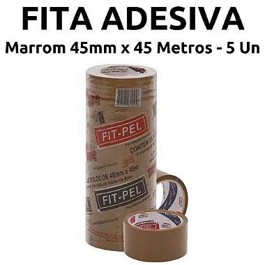 FITA ADESIVA, MARROM, 45 MM X 45 METROS, 5 UN