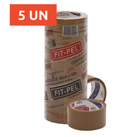 FITA ADESIVA, MARROM, 45 MM X 45 METROS, 5 UN