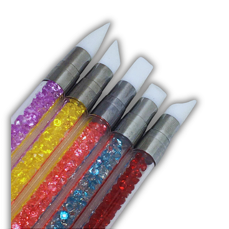 Kit Pincel de Silicone c/ Boleador 5un Coloridos