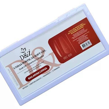 Unhas Postiças Soft Gel Bailarina Longa 500un