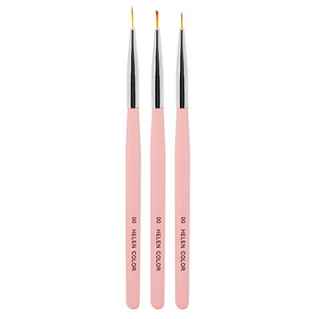 Trio de Pincel Ponta fina 0 00 000 Rosa