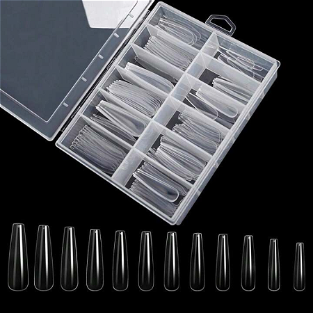 Kit Unhas Postiça Realista Transparente 240PÇS
