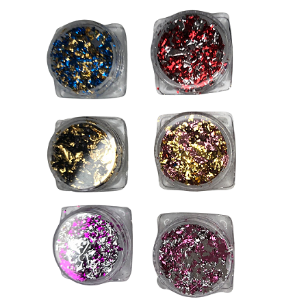Kit Folha de Ouro Coloridas 6un