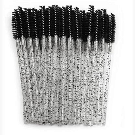 Escovinha de Cilios Preta com Glitter 50un