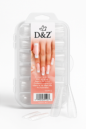 Molde F1 Transparente D&Z – Formato Bailarina – Para Alongamento de Unhas 100PÇS