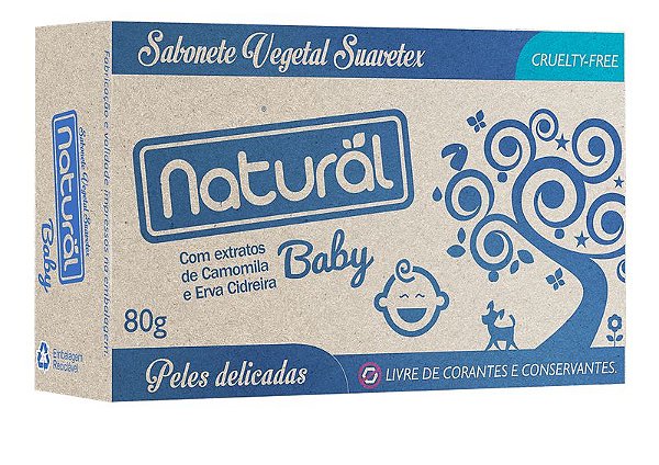 Sabonete Vegetal Baby Camomila e Erva Cidreira 80G - Natural