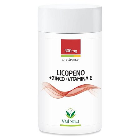 Licopeno + Zinco + Vitamina E 500mg 60caps - Vital Natus