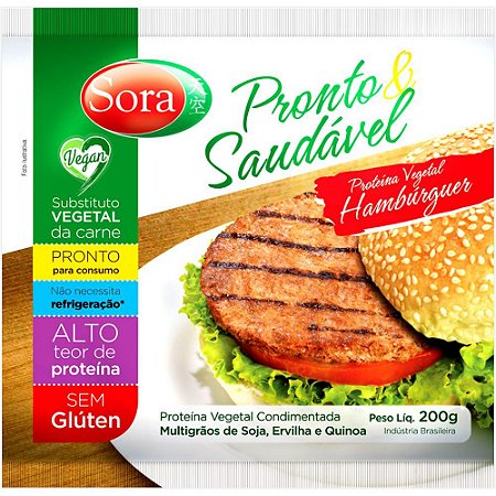 Proteína Vegetal Hamburguer Vegano - 200g Hidratada Sora