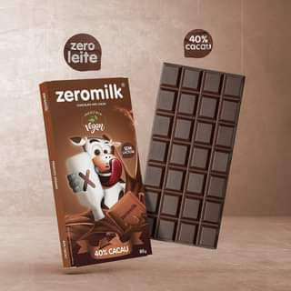 Zeromilk 40% Cacau Puro Zero Lactose Vegano 80g