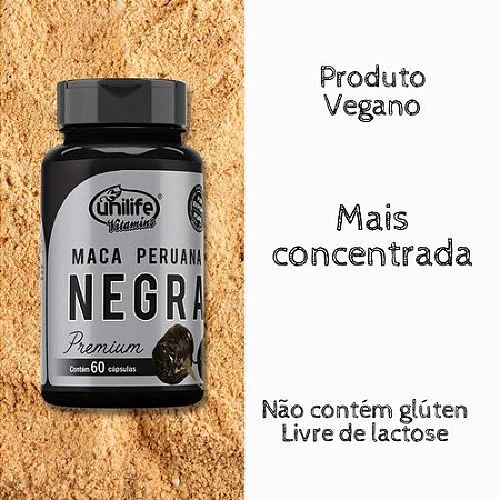 Maca Peruana Negra Premium 450gr 60cap - Unilife
