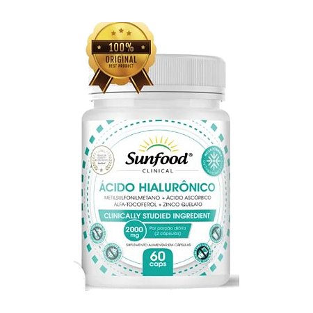 Ácido Hialurônico 2000mg 60 cápsulas - Sunfood