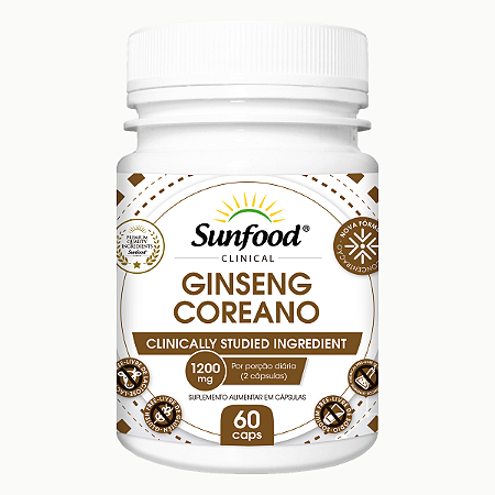 Ginseng Coreano 1200mg 60 cápsulas - Sunfood
