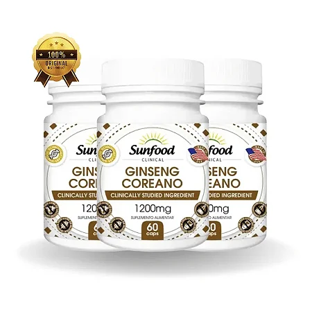 Ginseng Coreano 60 Caps 1200mg - Sunfood