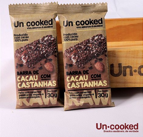 Barra de Cacau c/ Castanhas 30g - Uncooked