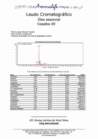 Óleo Essencial Copaíba 10ml - Aromalife
