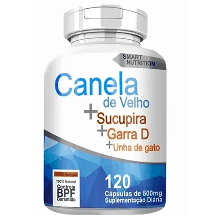 Canela de Velho, Sucupira, Garra do Diabo e Unha de Gato 500mg 120 cápsulas - 4 Elementos