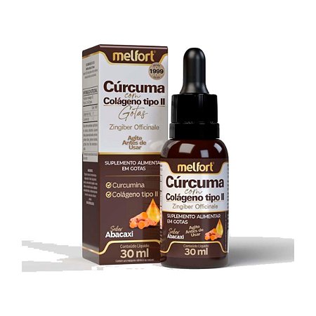 Cúrcuma com Colágeno Tipo 2 Líquido 30ml - Melfort