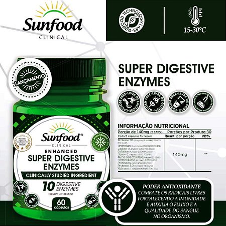 Super Digestive Enzymes 140mg 60caps - Sunfood