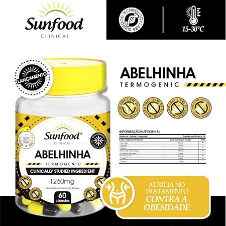 Abelinha Termogenic 1260mg 60caps - Sunfood