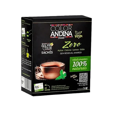 Adoçante Stévia Sachês 50un x 800mg - Color Andina