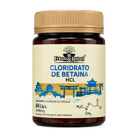 Cloridrato de Betaína HCL 348mg 60 cápsulas - Folhas e Raízes