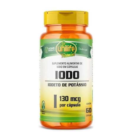 Iodo Iodeto de Potássio 450mg 60 cápsulas - Unilife