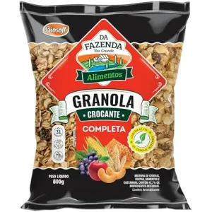 GRANOLA INTEGRAL COMPLETA 32 INGREDIENTES 500G  BIOSOFT
