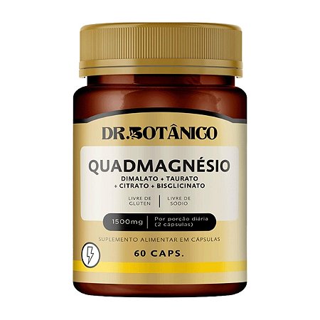 Quadmagnésio Malato, Taurato, Citrato e Bisglicinato 1500mg 60 caps - Dr. Botânico
