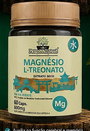 Magnésio L - Treonato 600mg 60caps - Folhas e Raízes