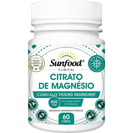 CITRATO DE MAGNESIO 60 CAPS 800 MG SUNFOOD