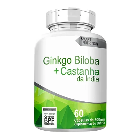 Ginkgo Biloba + Castanha da Índia 500mg 60 cápsulas - 4 Elementos