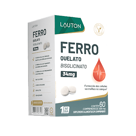 Ferro Quelato Bisglicinato 34mg 60 Comprimidos (Clinical Series) - Lauton