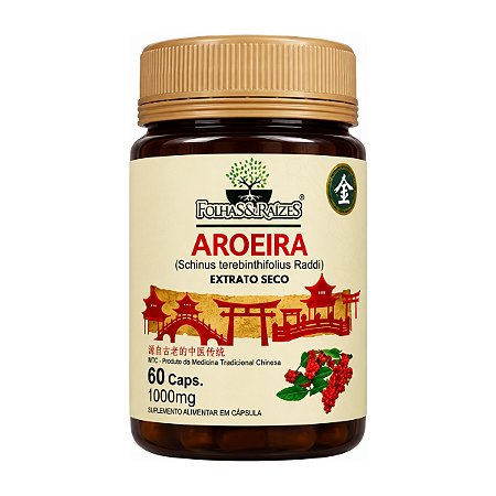 Aroeira 1000mg 60 cápsulas - Folhas e Raízes