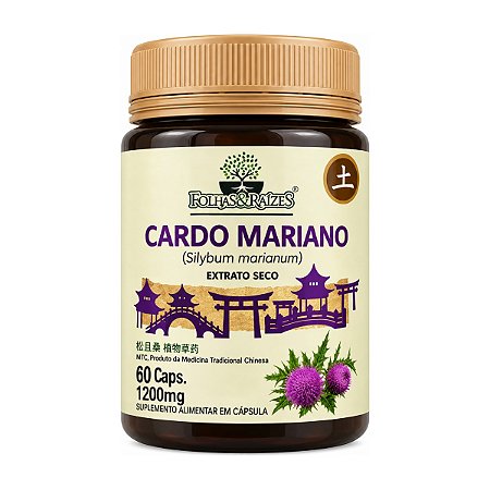 Cardo Mariano 1200mg 60 cápsulas - Folhas e Raízes