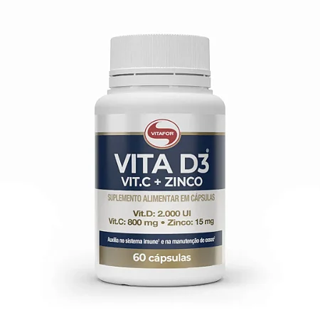 Vita D3 + Vitamina C + Zinco 60 cápsulas - Vitafor