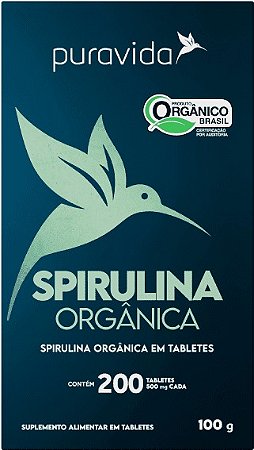 Spirulina Orgânica 200 Tabletes 500mg - Puravida