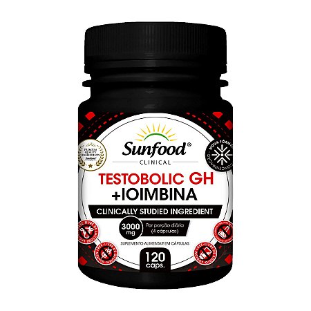 Testobolic GH + Ioimbina 3000mg 120 cápsulas - Sunfood