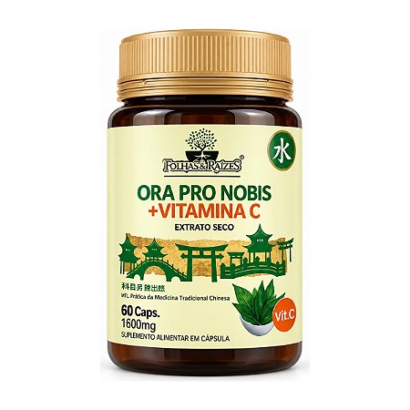 Ora-Pro-Nóbis + Vitamina C 60 cápsulas - Folhas e Raízes