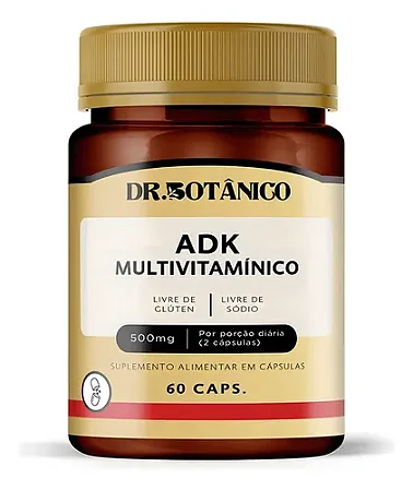 ADK Vitaminas A, D3, K e C 500mg 60caps - Dr. Botânico