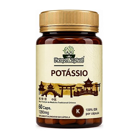 Potássio 1200mg 60 cápsulas - Folhas e Raízes