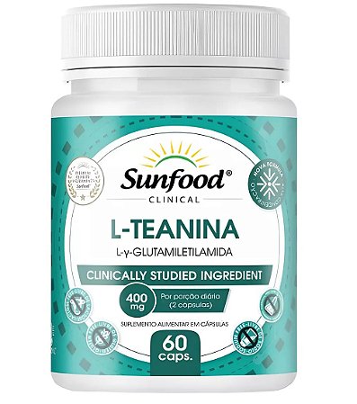 L-Teanina + Magnésio Dimalato 400mg 60 Caps - Sunfood