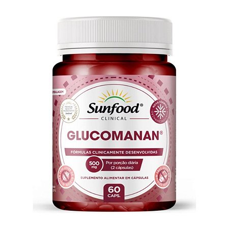Glucomanana 500mg 60 cápsulas - Sunfood