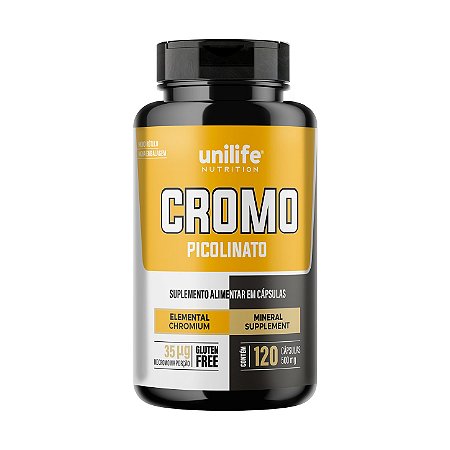 Picolinato de Cromo 500mg - 120 Caps - Unilife
