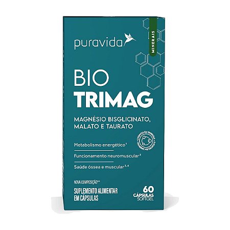 Bio Trimag Magnésio 60 cápsulas - Puravida