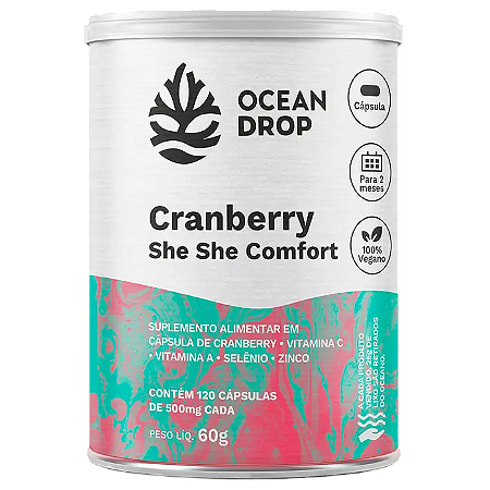 Cranberry She She Comfort 500mg 120 cápsulas - Ocean Drop