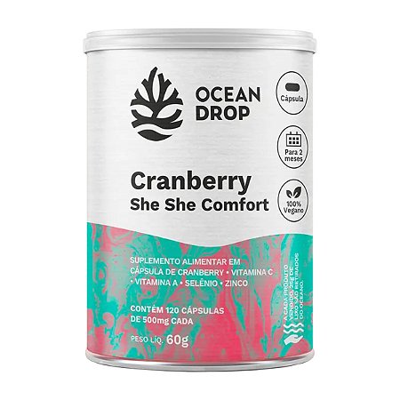 Cranberry She She Comfort 500mg 120 cápsulas - Ocean Drop