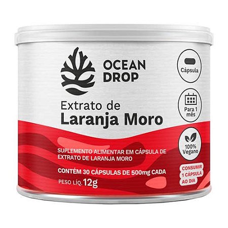 Extrato de Laranja Moro Morosil 500mg 30 cápsulas - Ocean Drop