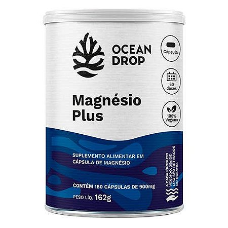 Magnésio Plus 900mg 180 cápsulas - Ocean Drop