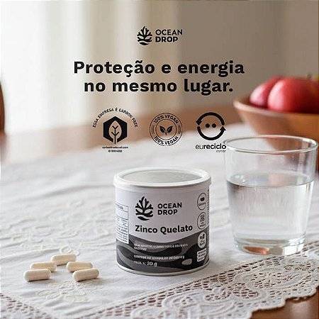 Zinco Quelato 500mg 60 cápsulas - Ocean Drop